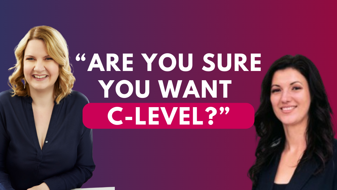 Adelina Peltea discussing C-level leadership for women in tech on the Leading Women in Tech podcast