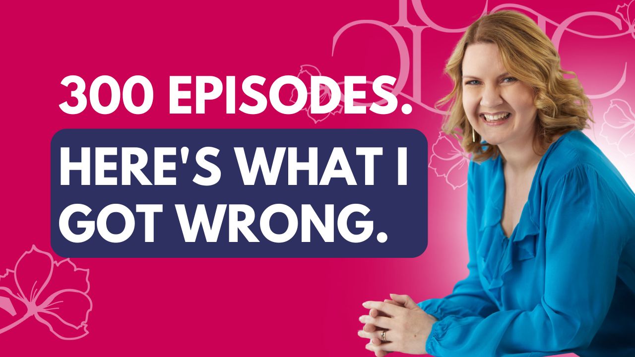 Toni Collis on the Leading Women in Tech podcast, Episode 300, sharing what 300 episodes and 1500 women coached has taught her about women in leadership and what she has changed her mind about